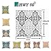 HWY 50 Grey Gray Decorative Throw Pillow Covers 18x18 Inch (1 Piece), Embroidered Cotton Farmhouse Cushion Cover Pillow Case for Sofa Couch Living Room Bed Bedroon, Floral Geometric