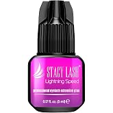 STACY LASH Lightning Speed Eyelash Extension Glue 5ml /0.17 fl.oz / 0.3 Sec Dry/Retention &ndash; 6-8 Weeks/Extra Strong Black Adhesive/Lash Tech Supplies