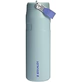 Stanley IceFlow Flip Straw 2.0 Water Bottle 24 oz | Built-In Straw for Travel and Sports | Lightweight and Leak Resistant | Insulated Stainless Steel | BPA-Free | Blue Cactus