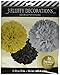 Amscan Black, Gold & Silver Hollywood Movie Themed Party Assorted Colors Round Fluffy Decorations, Paper, 16
