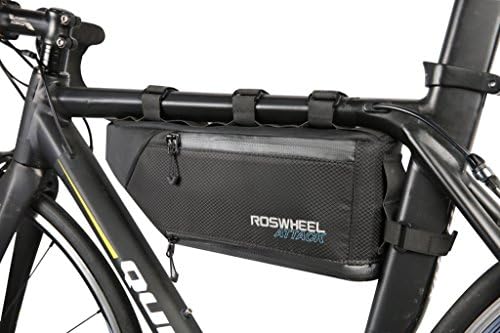Tofern Bike Frame Bag Water Resistant Nylon Cycling Bag Bike Top Tube Triangle Bag Front Saddle Bag Frame Top Tube Pouch Storage Bag Bicycle Detachable Frame Double bag Durable