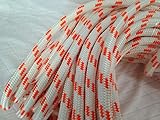 Double Braid Polyester Arborist Bull Rope 5/8 Inch by 150 Feet White Orange