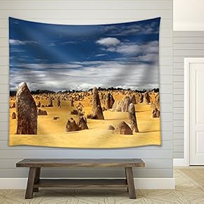 Landscape with Various Stones in The Desert - Fabric Wall Tapestry Home Decor - 51x60 inches