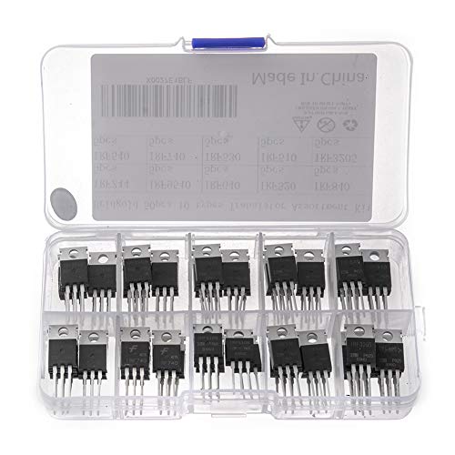 Bridgold 50pcs 10Types IRF Series Mosfet transistors Assortment Kit