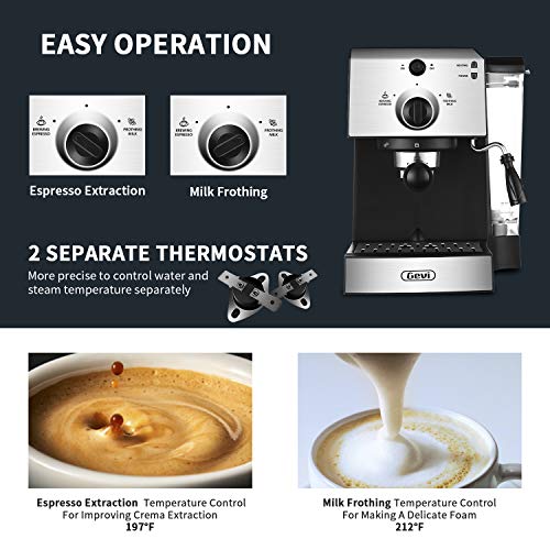 Espresso Machines 15 Bar Fast Heating Coffee Machine with Milk Frother