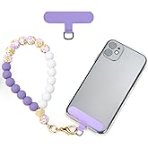CHIWUTECH Silicone Beaded Phone Wrist Strap, Cellphone Lanyard with Tether Tab, Hands Free Wristlet Chain Bracelet