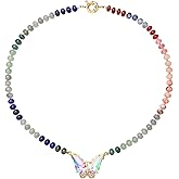 Vinswet Butterfly Beaded Necklace for Women, Colorful Boho Bead Choker Necklace Natural Stone Surfer Beach Necklace Summer Handmade Jewelry