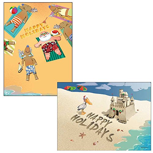 Stonehouse Collection Beach Christmas Card Variety Pack 18 cards