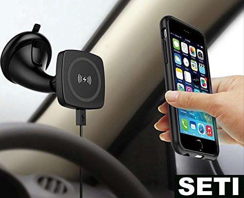 Magnetic QI Wireless Charger Phone Holder,Mobile Cell Phone Air Vent/Dashboard/Windshield Magnetic Car Holder Cradle Dock for iPhone X,8 Samsung Galaxy S8 S8 Plus S7 S7 Edge S6 and other QI Enabled