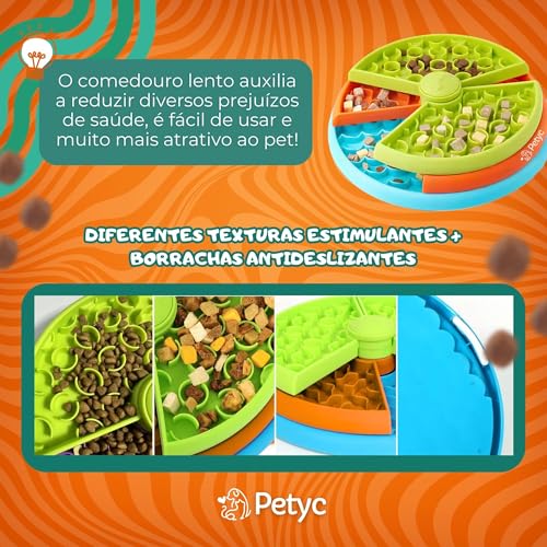 Comedouro Lento Labirinto 3 Níveis PETYC Alimentação Controlada para Pets 27x15 cm Design Inovador