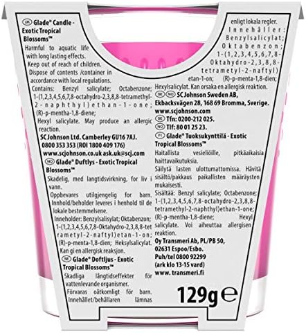 Glade Scented Candle, Air Freshener Wax Candle for Aromatherapy, 129 g, 30 Hour Burn Time, Tropical Blossoms, 1 Candle - Image 3