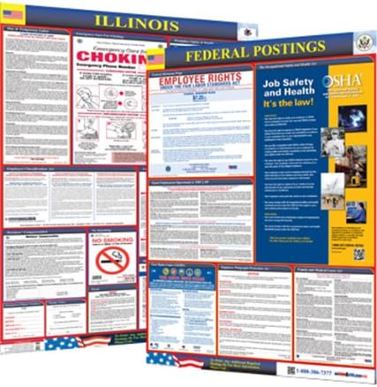 Osha4less Labor Law Poster - State and Federal, Illinois (IL-CB)