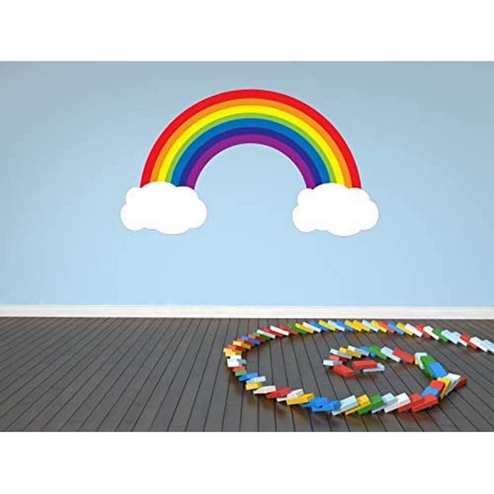 60 Second Makeover Limited Full Colour Rainbow and Clouds Nursery Kids Bedroom Baby Room Wall Sticker Decal Mural