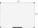 VIZ-PRO Dry Wipe Whiteboard 120 x 90 cm with Aluminium Frame view 2
