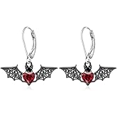 Bat Earrings Halloween Gifts for Women Halloween Earrings for Women Dangle Sterling Silver Vampire Dangling Black Bats Christmas Gifts