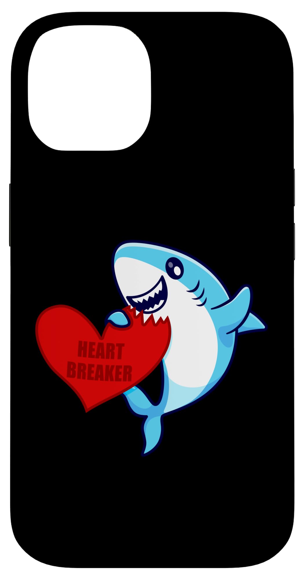 iPhone 14 Heartbreaker Valentine's Day Funny Shark Eating A Red Heart Case