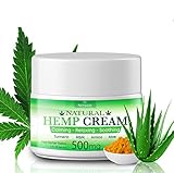 Hempeas Organic Hemp Pain Relief Cream, 500 Mg, Made in USA, Non-GMO, Natural Hemp Extract Cream for Joint, Muscle, Back, Neck, Knee Pain with Arnica, Aloe, MSM & EMU Oil