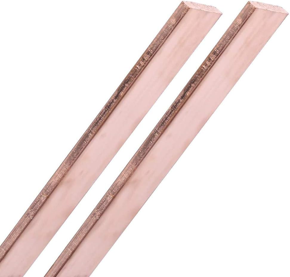 Asitlf 99.9% Pure Copper Sheet 2PCS 500mm/19.7inch T2 CU Metal Flat Bar DIY Scraps Metal Crafts Thickness 6mm,Width 120mm