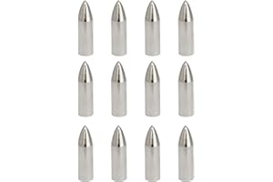ZYAMY 12pcs Field Tips Target Point Arrowhead Arrow Heads 100 Grain Glue on Target Stainless Steel Arrow Points Wood Arrow Tips for ID 8mm Arrow Archery Accessories, Silver