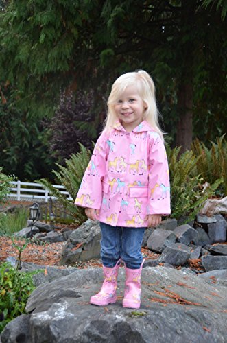 Foxfire for Kids Pink Ponies Raincoat
