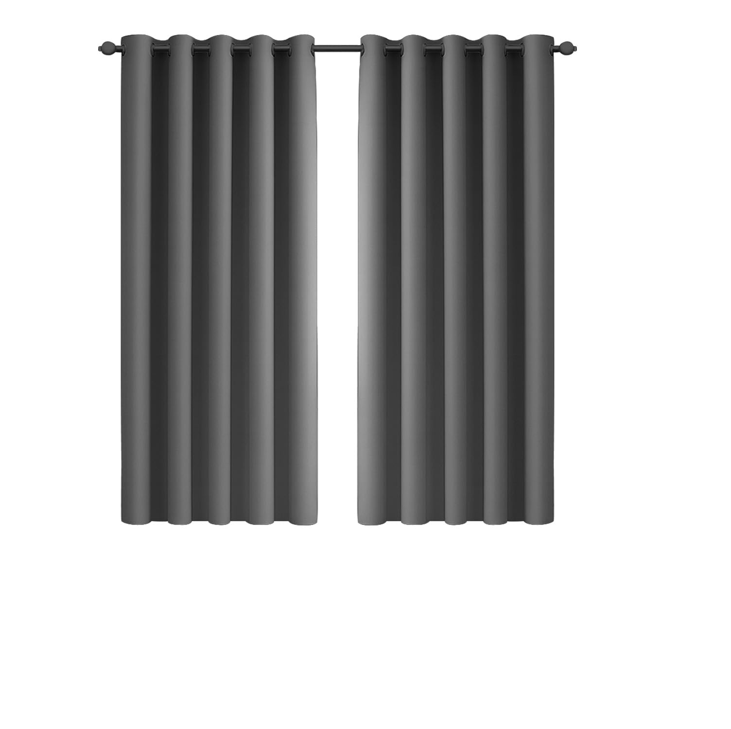 Imperial Rooms Blackout Curtains for Bedroom 46x54 Inch Eyelet Grey Curtains Window Treatments Super Soft Ring Top Living Room Curtain 2 Panels with Tiebacks — image 1