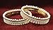 Traditional Bollywood Fashion Gold Tone Faux Pearl Polki Indian Bangle Ethnic Partywear Jewelry MB-18 (2.4 Inches)