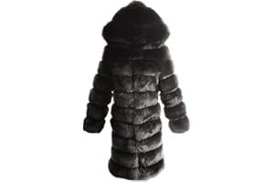 Lisa Colly Women's Winter Plus Size Parka Overcoat Long Sleeve Faux Fur Coat Jacket with Big Hooded