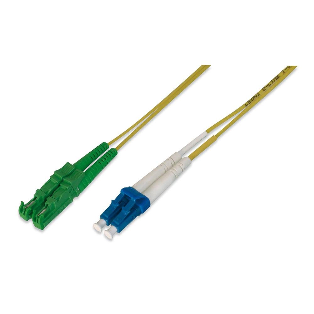 Digitus 10m Yellow Duplex Fibre Optic Cable 9/125 OS1 E2000 (APC) LC (PC)