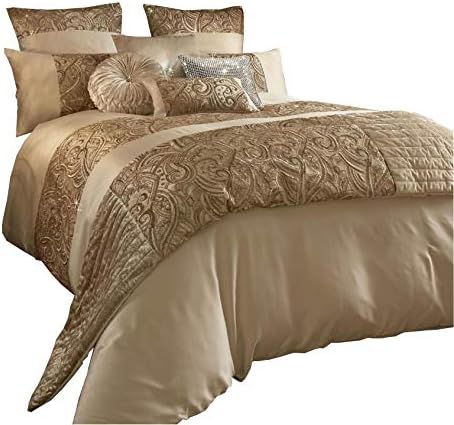 Kylie Minogue Marnie Gold Sequins Satin Velvet 200TC Usa Queen Size (230cm X 220cm - Uk King Size) Duvet Comforter Cover