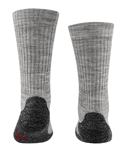 FALKE Unisex Kinder Socken Active Warm K So Wolle Funktionsmaterial dick atmungsaktiv einfarbig 1 Paar, Grau Mid Grey Melange 3530, 27-30 2