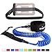 Unigear Premium 10' Coiled SUP Leash (11 Colors) Inflatable Paddle Board Surfboard Leash with Waterproof Wallet (Blue and White-New)