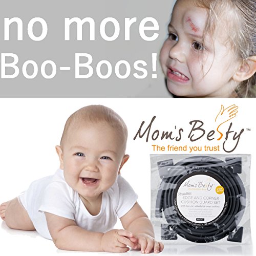 Mom's Besty EXTRA DENSE Child Safety Protectors & Furniture Bumpers Set – 16.2 Ft. Total Coverage (15 Ft. Edge & 4 TAPED Corner Guards) - EBONY BLACK - FREE Home Baby Proofing Checklist - Thumbnail 5