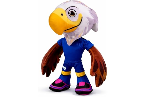 World Cup Offically Licensed USA Eagle Mascot Plush Soft Crinkle Toy with Squeaker 11-Inch | for Fans Pets Dogs Cats Gifts Bi