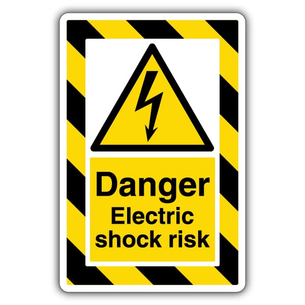 V Safety Danger Electric Shock Risk - ExtraViz 250 x 350 mm - 1mm Rigid Plastic Safety Sign