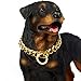 19 mm Dog Collar 18K Gold Heavy Duty Stainless Steel Dog Luxury Training Collar Cuban Link with Durable Clasp Necklace Chain (Gold, 26inch(for 23.6“~25.5