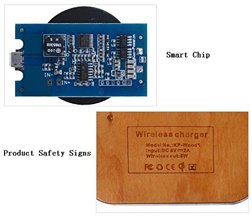 Top-Newest Portable QI Original-Holz-Ladestation, Wireless-Ladegerät für alle QI-Enabled Geräte Apple X, 8 Samsung Galaxy S8, S8 Plus, S7, S7 Edeg, Hinweis 5
