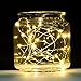 Pack of 8pcs 20LEDs Micro Starry Moon Lights on Silver Extra Thin Copper Wire, 2 x CR2032 Batteries Required and Included, 3.5 Ft (1m) for DIY Wedding Centerpiece(Warm White)