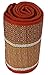 SouvNear - 3x6 Feet Travel Yoga Mat / Beach Mat / Picnic Mat / Floor Mat / Fitness Exercise Mat - Handmade Eco Friendly & Non Toxic Foldable Extra Long / Wide Straw Mats [ Orange-White-Red]