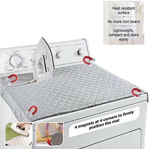 HonsCreat Ironing Blanket, Magnetic Ironing Mat Laundry Pad, Washer Dryer Heat Resistant Pad, Any Metallic Surface into an Ironing Board (48x85cm, Gray)
