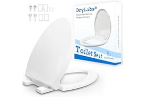 DRYLABS Elongated Toilet Seat 18.5" - Soft Close, No Slamming, Durable PP Oval Toilet Lid, Easy Installation & Removal, Fits Most Toilet Bowl Seat (Elongated 18.5'')