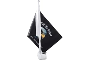 GUAIMI Motorcycle Flag Pole Mount & 5.5'' x 9'' United We Stand Flag, Chrome Aluminium, Wall Mount, Fits GL1800 GL1500 Goldwing All Years