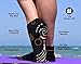 Black / Purple Yoga Socks for Women with Non Slip - Skid Grip. Also Ideal for Pilates, Barre, Ballet or as Slipper Socks