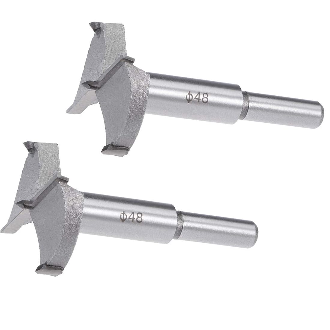 MACHSWON 2PCS Forstner Drill Bits Tungsten Carbide Wood Hole Saw Opener Drill Bit 48mm Woodworking Drilling Bit Cutter