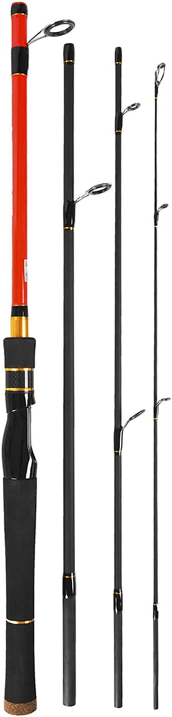Spinning Fishing Rod 4 Sections High Carbon Casting Spinning Rods Fishing Tackle 1.8M 1.98M 2.1M Red 2.1 m