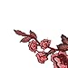 Welecom 2 Pcs Peony Flowers on Vine Embroidered Appliques/ Craft Sew on Patches Symmetric Design