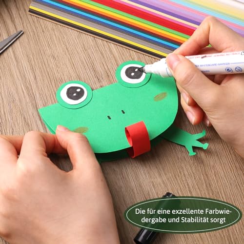 VGOODALL 40 Stück Tonpapier Bunt, Bastelpappe in Bunt Papier Bastelpapier 180 g/m² Druckerpapier Premium Tonzeichenpapier Craft Paper zum Basteln Drucken