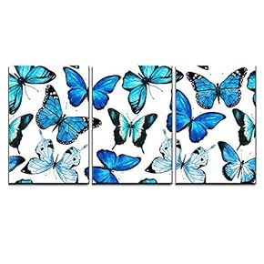 Kaleidoscope in Blue - 3 Panel Canvas Art
