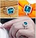 Yoursfs Evening Jewelry Rings for Women Blue Crystal Wedding Jewelry Rings for Bridal 18K White Gold Plated Lady Cocktail Rings Jewelry Gifts