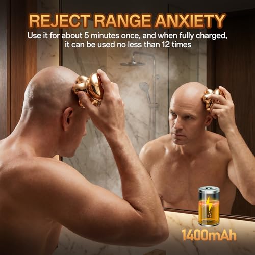 MAXGROOM PRO Head Shavers for Bald Men, Upgraded 7D Magnetic Shaver Blade, Extended Battery Life, 7500-8800Rpm Men's Shaver, IPX6 Waterproof, Ergonomic Design, Type-C Charging (Gold)