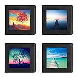 4PCs 4x4 Picture Frames Black Wood Instagram Photo Image Square Frame fit Window 3.6 x 3.6 Wall Decoration